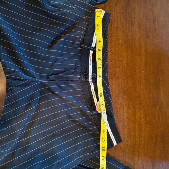 GUC DOLCE & GABBANA PINSTRIPE BUSINESS PANT SUIT BLACK TAN STRIPE SIZE 48 - Picture 10 of 12